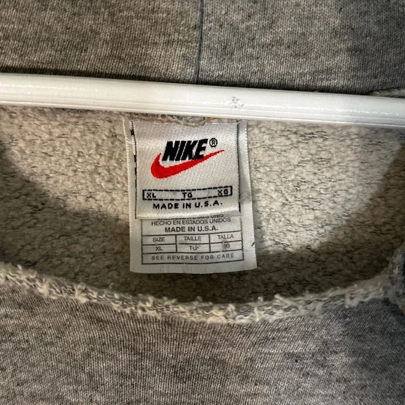 Nike Swoosh Heather Gray MADE IN USA OversizedVintage 90s Hoodie XLARGE